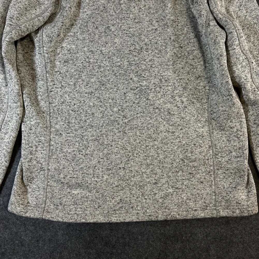 Eddie Bauer Mens Grey Marled Quarter Zip Pullover Sweater Knit Fleece Size M